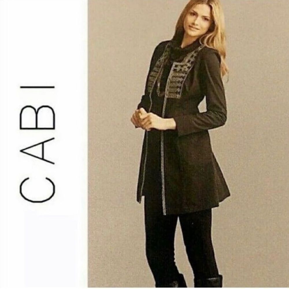 CAbi Gray Turkish Delight Military Jacket/Coat Size 6 EUC!